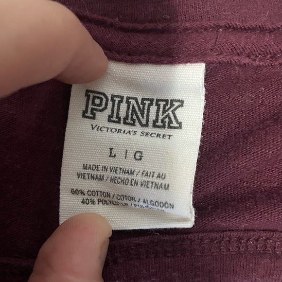 VS PINK burgundy long sleeve top - Picture 2 of 3
